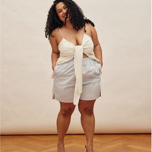 Djerf Avenue Breezy Shorts in blue striped